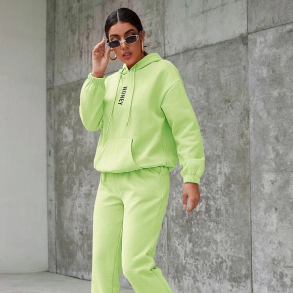 Drawstring Drop Shoulder Hoodie Set - Picture 4 of 7